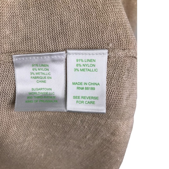 Lilly Pulitzer Women's Long Cardigan Sweater Metallic‎ Beige Button-Up Linen XS - Picture 9 of 10